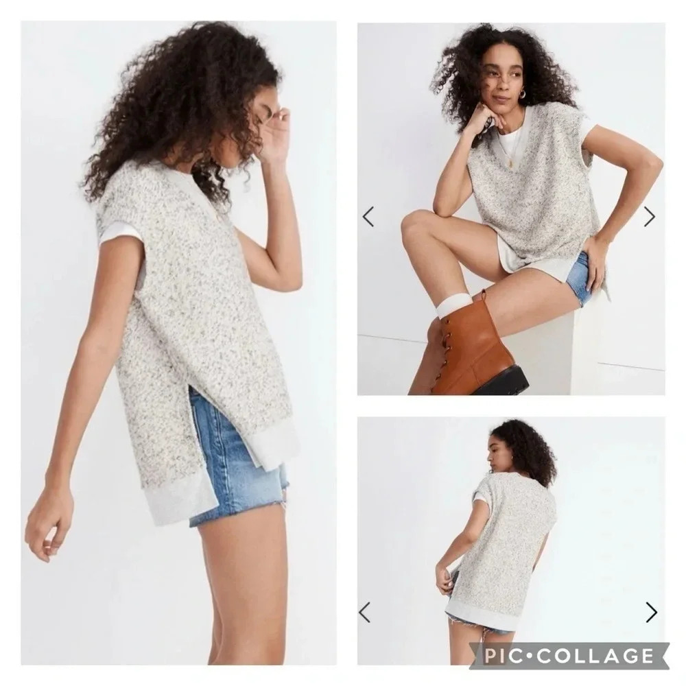 Madewell Marled V-neck Tunic Vest women’s size XS